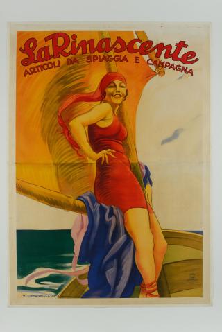 Marcello Dudovich, La Rinascente – articoli da spiaggia e campagna, 1921, manifesto pubblicitario