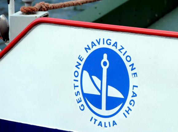In un immagine d archivio, il logo della Gestione navigazione laghi Italia