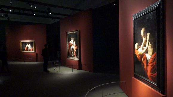 Un immagine della mostra Dentro Caravaggio allestita a Palazzo Reale a Milano.