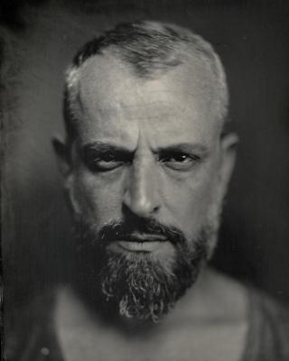 black and white photographic portrait of a man