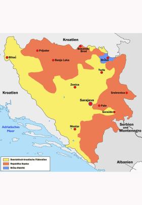 Carta geografica della Bosnia