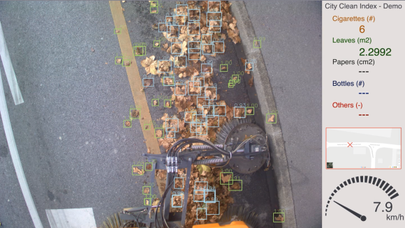 Screenshot from video demo of Cortexia Clean City Index algorithm