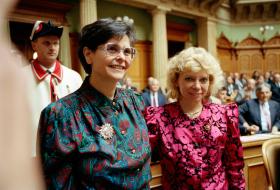 Ruth Dreifuss e Christiane Brunner in parlamento
