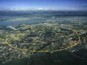 vista aerea sul CERN e la regione in cui è stato costruito l LHC.