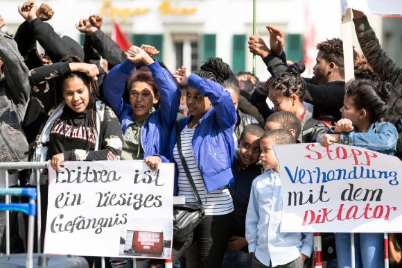 Des Erythréens manifestent à Berne en mai 2018