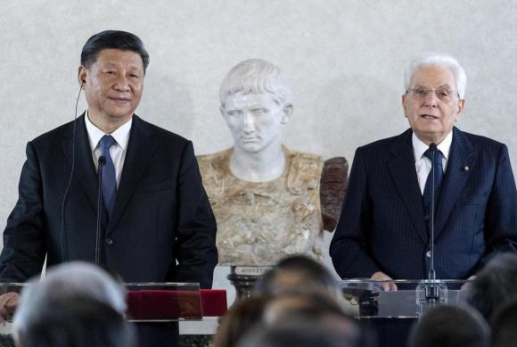 Xi Jinping e Sergio Mattarella al Quirinale