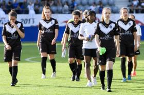 Giocatrici del Lugano calcio femminile al termine della finale di coppa svizzzera 2018.