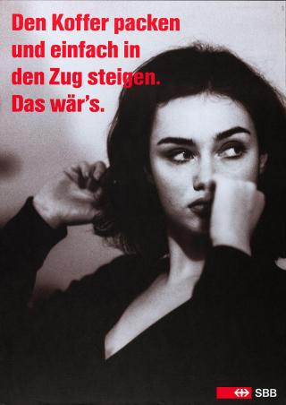 Poster portrait of a woman with text.