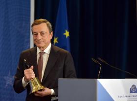 Mario Draghi al momento del suo addio alla Banca centrale europea.