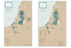 Due cartine dello Stato d Israele con evidenziati alcuni territori in verde.