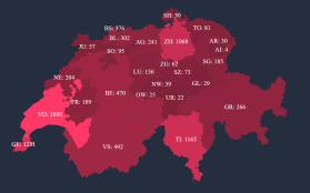 La grafica del coronavirus in Svizzera