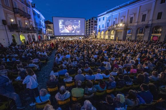 Piazza Grande di Locarno durante il Festival del film
