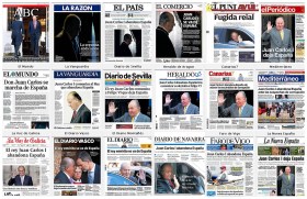 Le prime pagine dei quotidiani spagnoli di oggi e quasi tutti hanno lo stesso titolo: Juan Carlos I abbandona la Spagna.