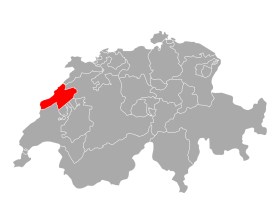 Mappa della Svizzera con il canton Neuchâtel evidenziato