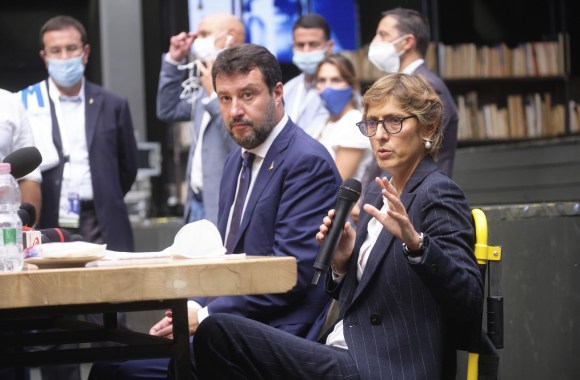 Matteo Salvini in aula con l avvocato Giulia Bongiorno.