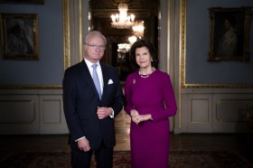 Re Carlo XVI di Svezia con la regina Silvia.