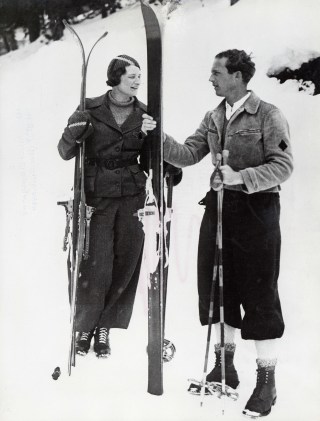 coppia con gli sci