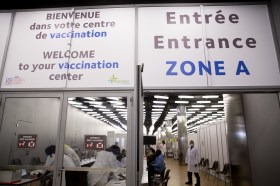 Il centro di vaccinazione aperto il 19 aprile 2021 a Palexpo a Ginevra.