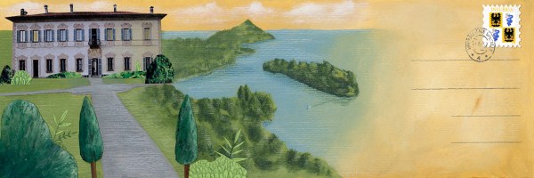 illustrazione di una villa e di isole