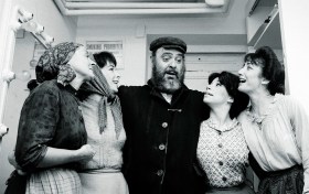 Backstage scene from Fiddler on the Roof