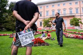 La presentazione delle riprese svoltesi al Parco Ciani a Lugano.