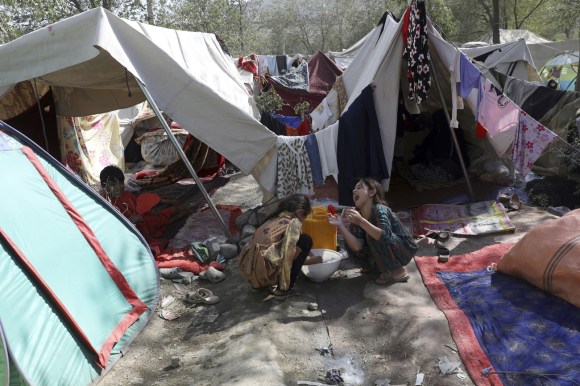 Un campo profughi nel nord dell Afghanistan.