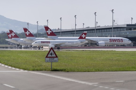 Aerei Swiss all aeroporto di Kloten.