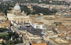 Una vista dall alto della città del Vaticano.