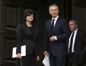 Tony Blair e Cherie Blair quando ancora abitavano al 10 di Downing Street.