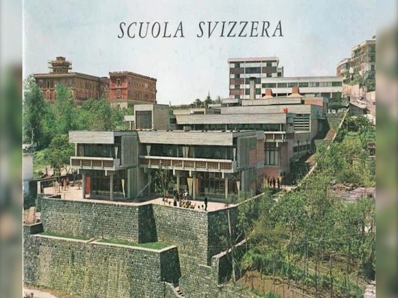 cartolina raffigurante la scuola svizzera di Napoli