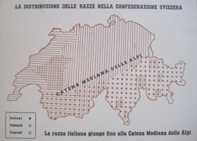 Carta della Svizzera con distribuzione delle razze