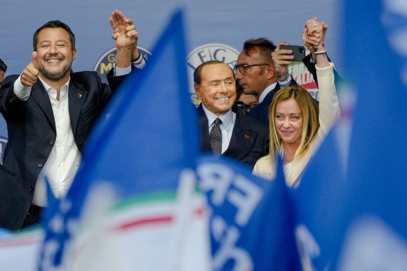 I tre leader del Centrodestra a settembre durante la campagna elettorale.