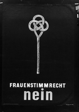 Poster contro il suffragio femminile, 1947