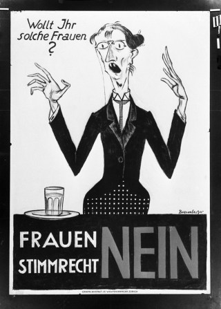 Manifesto tilizzato nella Svizzera tedesca nella campagna referendaria del 1920