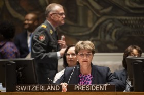Viola Amherd al tavolo del Consiglio di sicurezza dell ONU