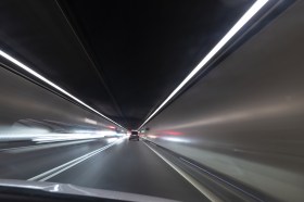 Il tunnel autostradale del San Gottardo.