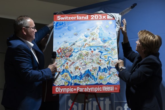 Il presidente di Swiss Olympic Jürg Stahl e la ministra dello sport Viola Amherd.